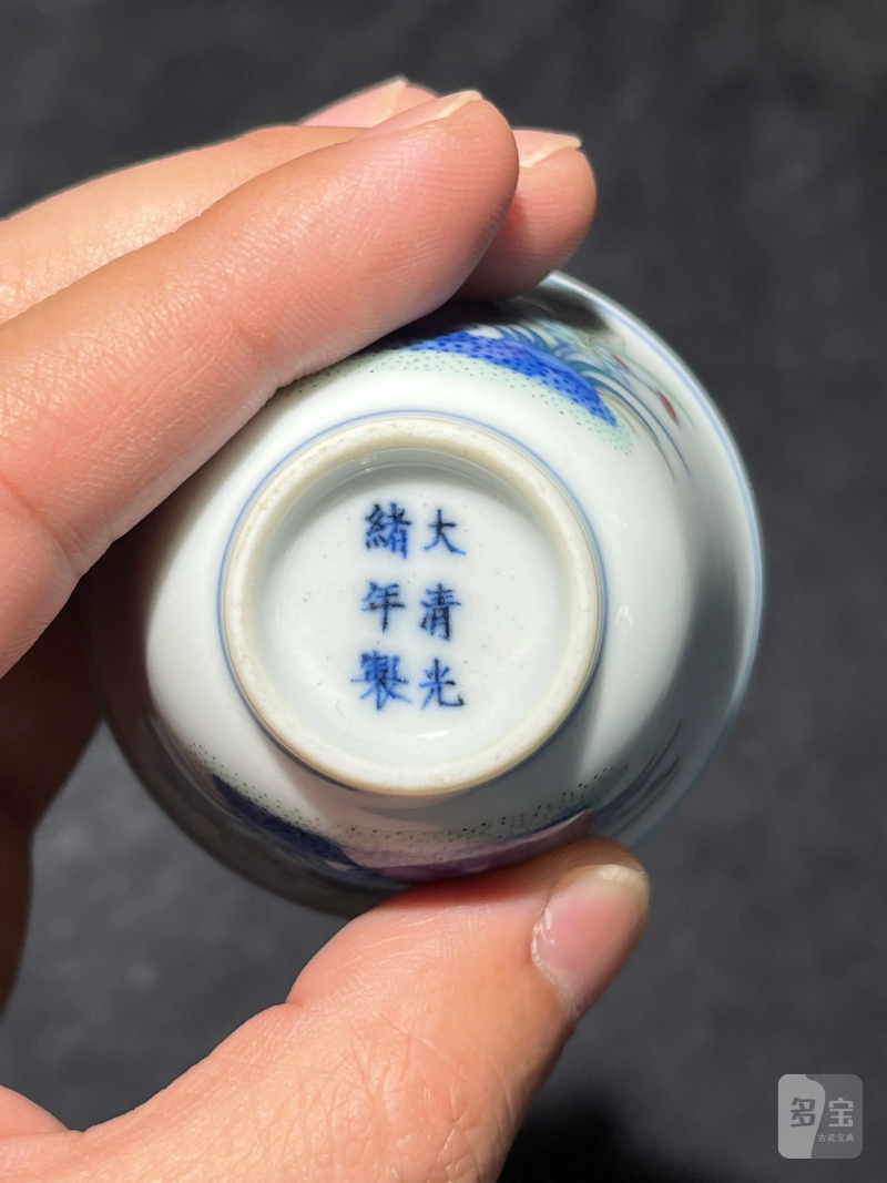 清晚期 斗彩兰花杯 - 图6
